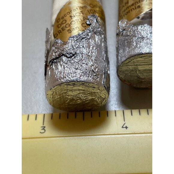 Vintage Decorative Clear Lucite Taper Candles With Silver Foil Accents By Gregor - Picture 5 of 9